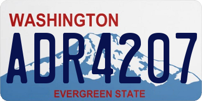 WA license plate ADR4207