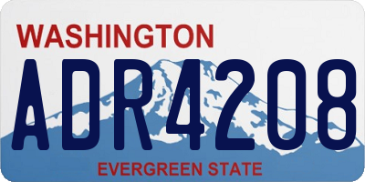 WA license plate ADR4208
