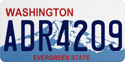 WA license plate ADR4209