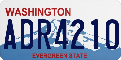 WA license plate ADR4210