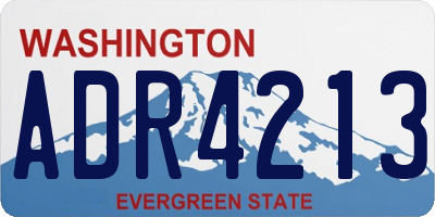 WA license plate ADR4213