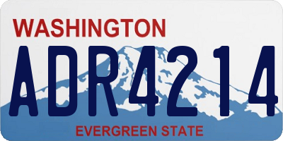 WA license plate ADR4214