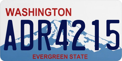 WA license plate ADR4215
