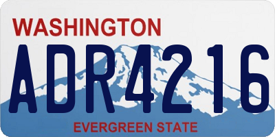WA license plate ADR4216