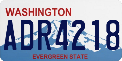 WA license plate ADR4218