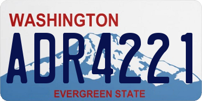 WA license plate ADR4221