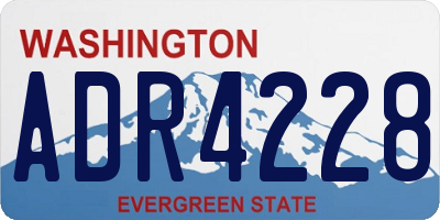 WA license plate ADR4228
