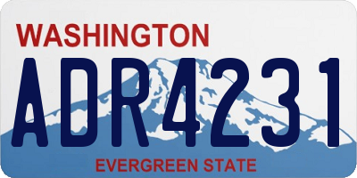 WA license plate ADR4231