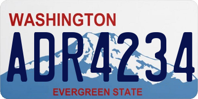 WA license plate ADR4234