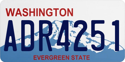 WA license plate ADR4251