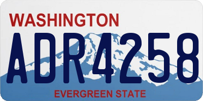 WA license plate ADR4258