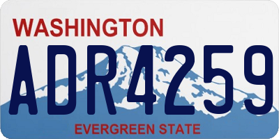 WA license plate ADR4259