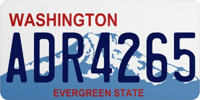 WA license plate ADR4265