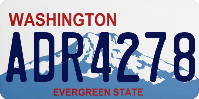 WA license plate ADR4278