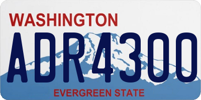 WA license plate ADR4300