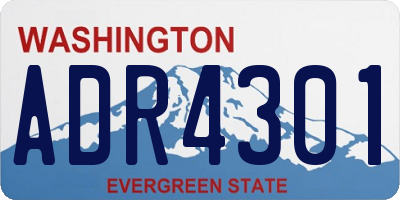 WA license plate ADR4301