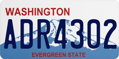 WA license plate ADR4302