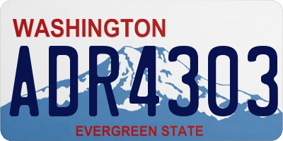 WA license plate ADR4303