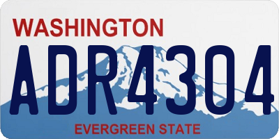 WA license plate ADR4304