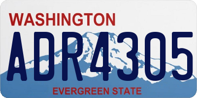 WA license plate ADR4305