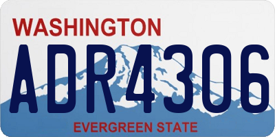 WA license plate ADR4306