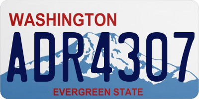 WA license plate ADR4307