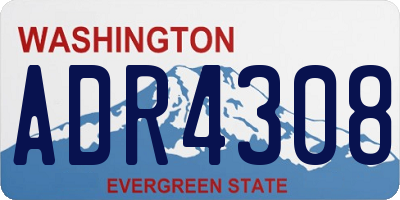 WA license plate ADR4308