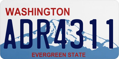 WA license plate ADR4311