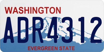 WA license plate ADR4312