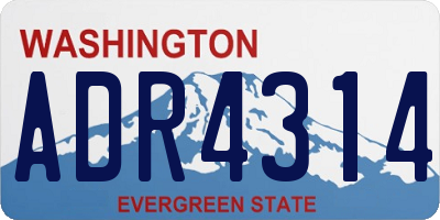 WA license plate ADR4314