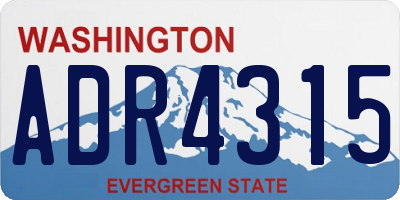 WA license plate ADR4315
