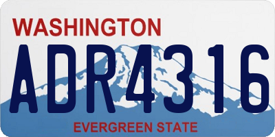 WA license plate ADR4316