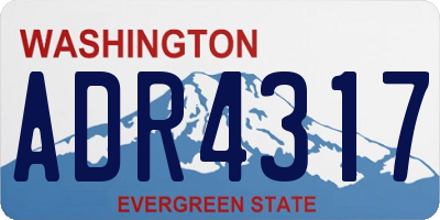 WA license plate ADR4317