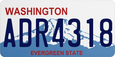 WA license plate ADR4318