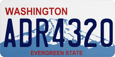 WA license plate ADR4320