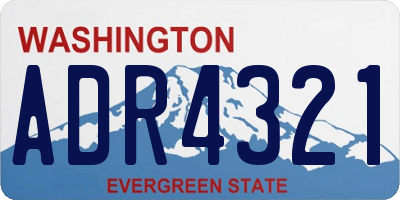 WA license plate ADR4321