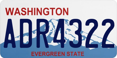WA license plate ADR4322