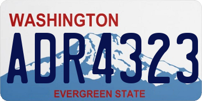 WA license plate ADR4323
