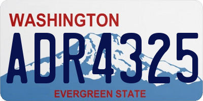 WA license plate ADR4325