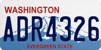 WA license plate ADR4326