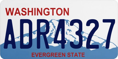 WA license plate ADR4327
