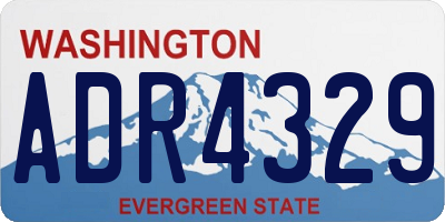 WA license plate ADR4329