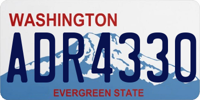 WA license plate ADR4330
