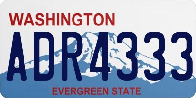 WA license plate ADR4333