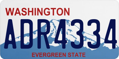 WA license plate ADR4334