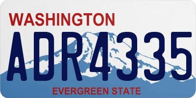 WA license plate ADR4335