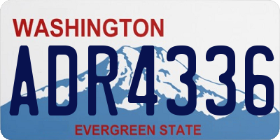 WA license plate ADR4336