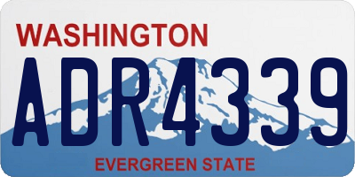 WA license plate ADR4339