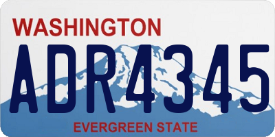 WA license plate ADR4345