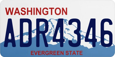 WA license plate ADR4346